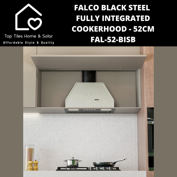 Falco Black Steel Fully Integrated Cookerhood - 52cm FAL-52-BISB