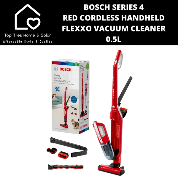 Bosch Series 4 - Red Cordless Handheld Flexxo Vacuum Cleaner - 0.5L