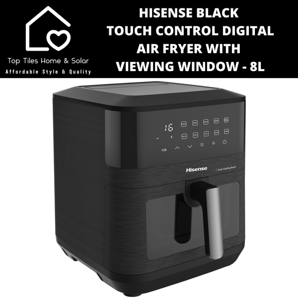 Hisense Black Touch Control Digital Air Fryer with Viewing Window - 8L