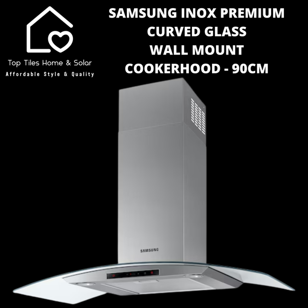 Samsung Inox Premium Curved Glass Wall Mount Cookerhood - 90cm