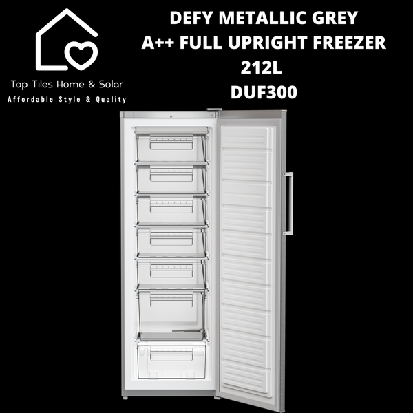 Defy Metallic Grey A++ Full Upright Freezer - 212L DUF300