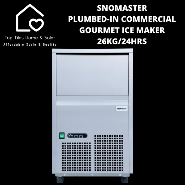 SnoMaster Plumbed-in Commercial Gourmet Ice Making Machine - 26kg/24Hrs