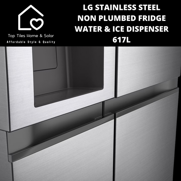LG Stainless Steel Non Plumbed Fridge - 617L Water & Ice Dispenser