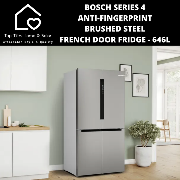 Bosch Series 4 - Anti-Fingerprint Brushed Steel French Door Fridge - 646L