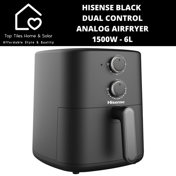 Hisense Black Dual Control Analog Airfryer 1500W - 6L