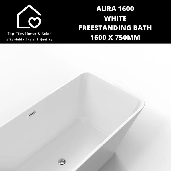 Aura 1600 White Freestanding Bath - 1600 x 750mm