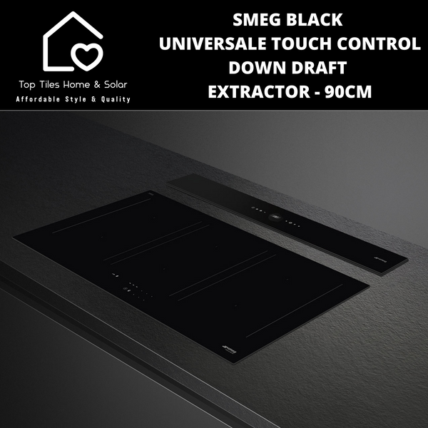 Smeg Black Universale Touch Control Down Draft Extractor - 90cm