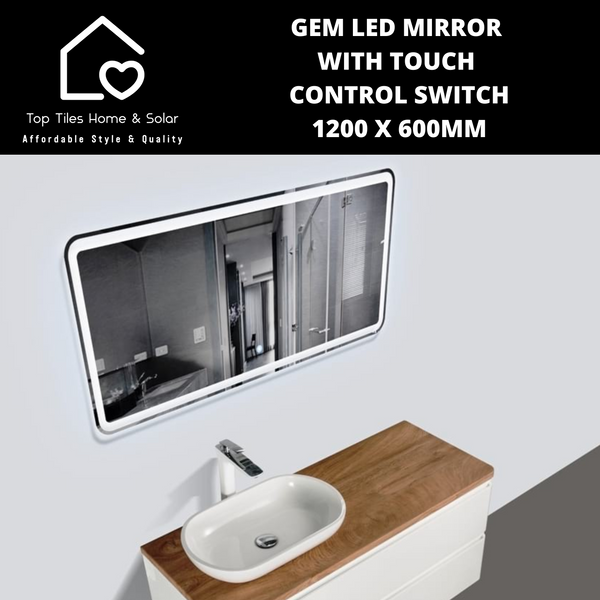Gem LED Mirror With TouchControl Switch -  1200 x 600mm