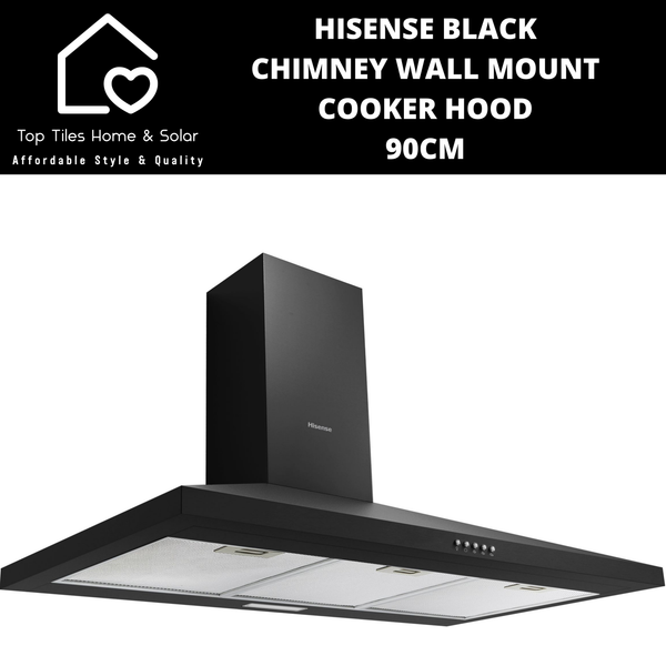 Hisense Black Chimney Wall Mount Cooker Hood - 90cm