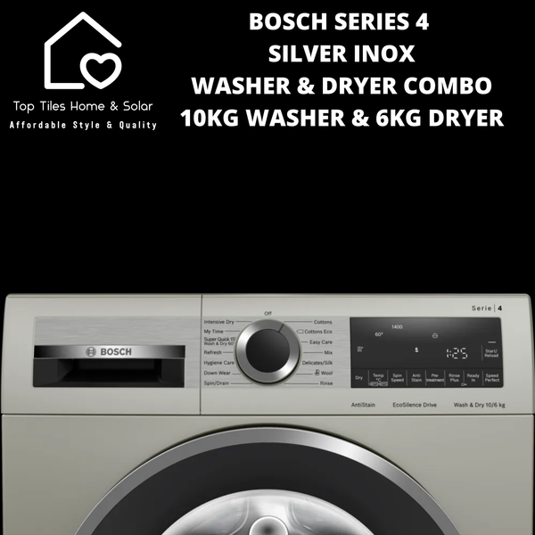 Bosch Series 4 - Silver Inox Washer & Dryer Combo -  10kg Washer & 6kg Dryer