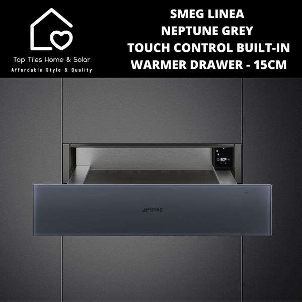 Smeg Linea Neptune Grey Touch Control Built-In Warmer Drawer - 15cm