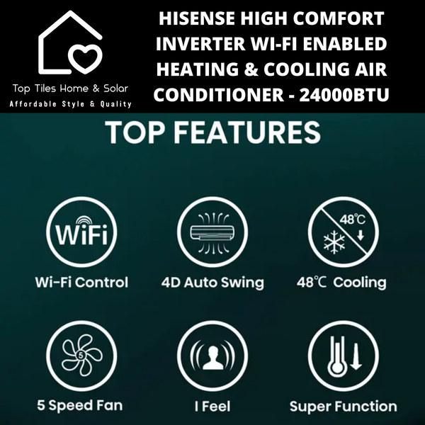 Hisense High Comfort Inverter Wi-Fi Enabled Heating & Cooling Air Conditioner - 24000BTU