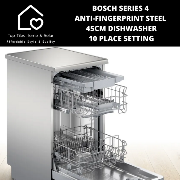 Bosch Series 4 - Anti-Fingerprint Brushed Steel 45cm Dishwasher - 10 Place Setting