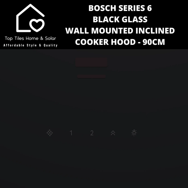 Bosch Series 6 - Black Glass Wall Mounted Inclined Cooker Hood - 90cm