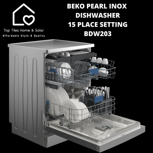 Beko Pearl Inox Dishwasher - 15 Place Setting - BDW203