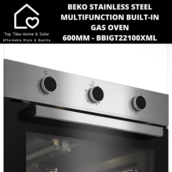 Beko Stainless Steel Multifunction Built-in Gas Oven - 600mm BBIGT22100XML
