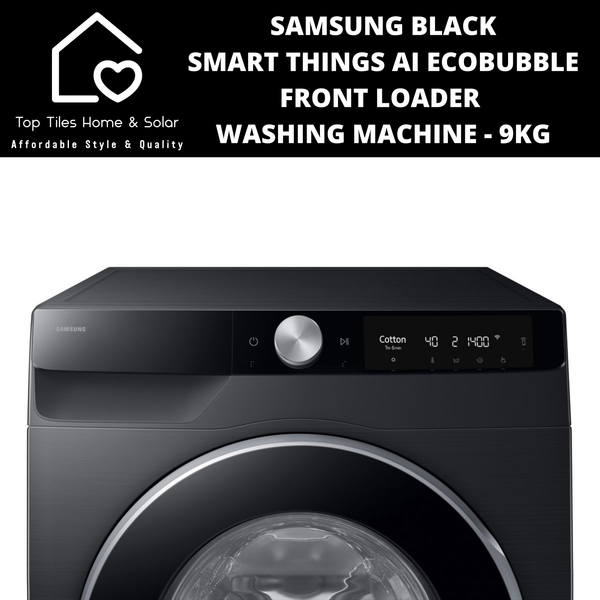 Samsung Black Smart Things AI EcoBubble Front Loader Washing Machine - 9kg
