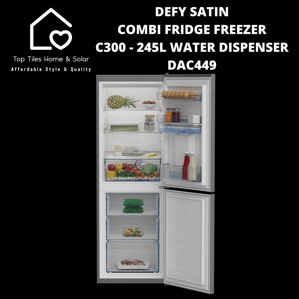 Dac449 Defy Satin Combi Fridge Freezer C300 - 245L Water Dispenser DAC449 ...