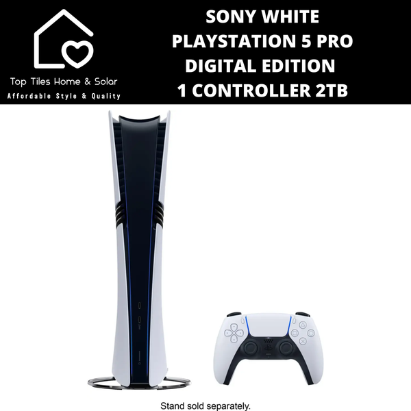 Sony White PlayStation 5 Pro Digital Edition + 1 Controller - 2TB