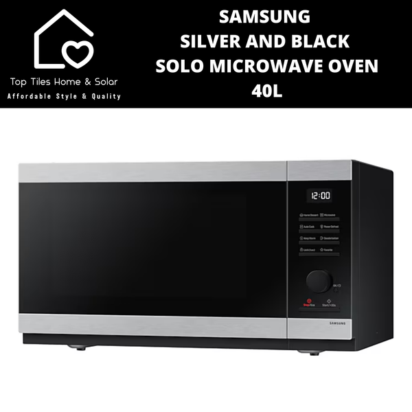 Samsung Silver and Black Solo Microwave Oven - 40L