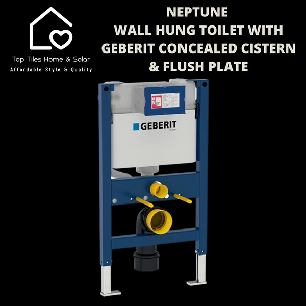 Neptune Wall Hung Toilet with Geberit Concealed Cistern & Flush Plate