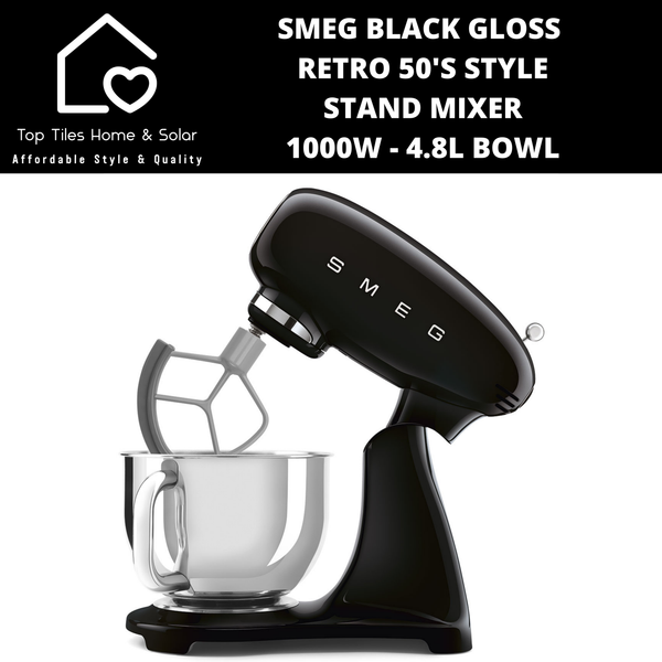 Smeg Black Retro 50'S Style Stand Mixer 1000W - 4.8L Bowl