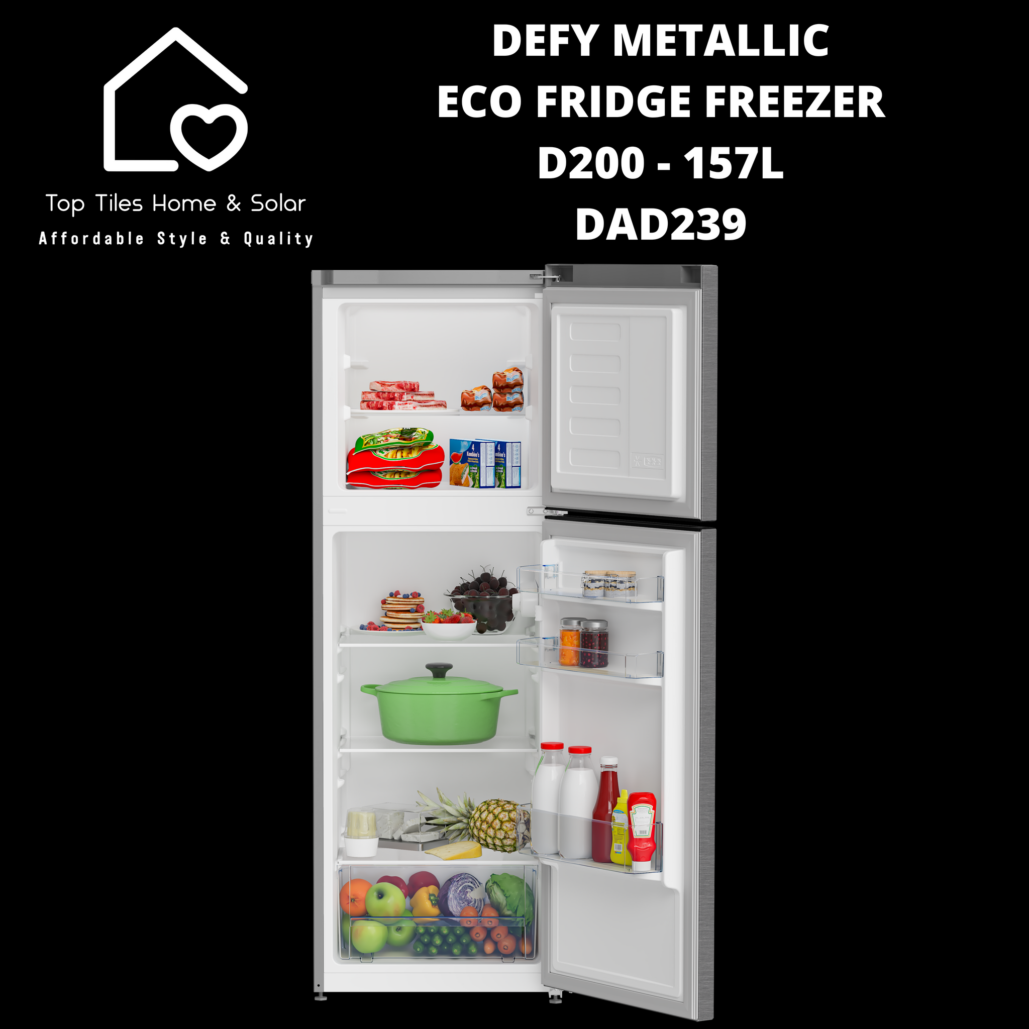 Defy Metallic Eco Fridge Freezer D200 - 157L DAD239 – Top Tiles