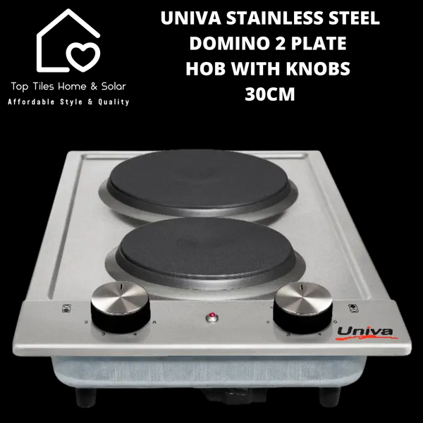 Univa Stainless Steel Domino 2 Plate Hob with CP - 30cm