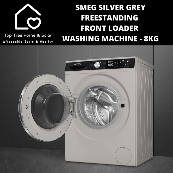 Smeg Silver Grey Freestanding Front Loader Washing Machine - 8kg