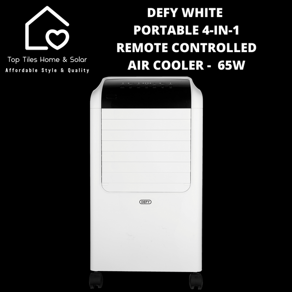 Defy White Portable 4-in-1 Remote Controlled Air Cooler -  65W