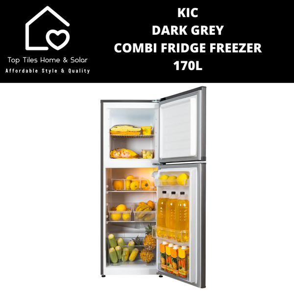 KIC Dark Grey Combi Fridge Freezer - 170L