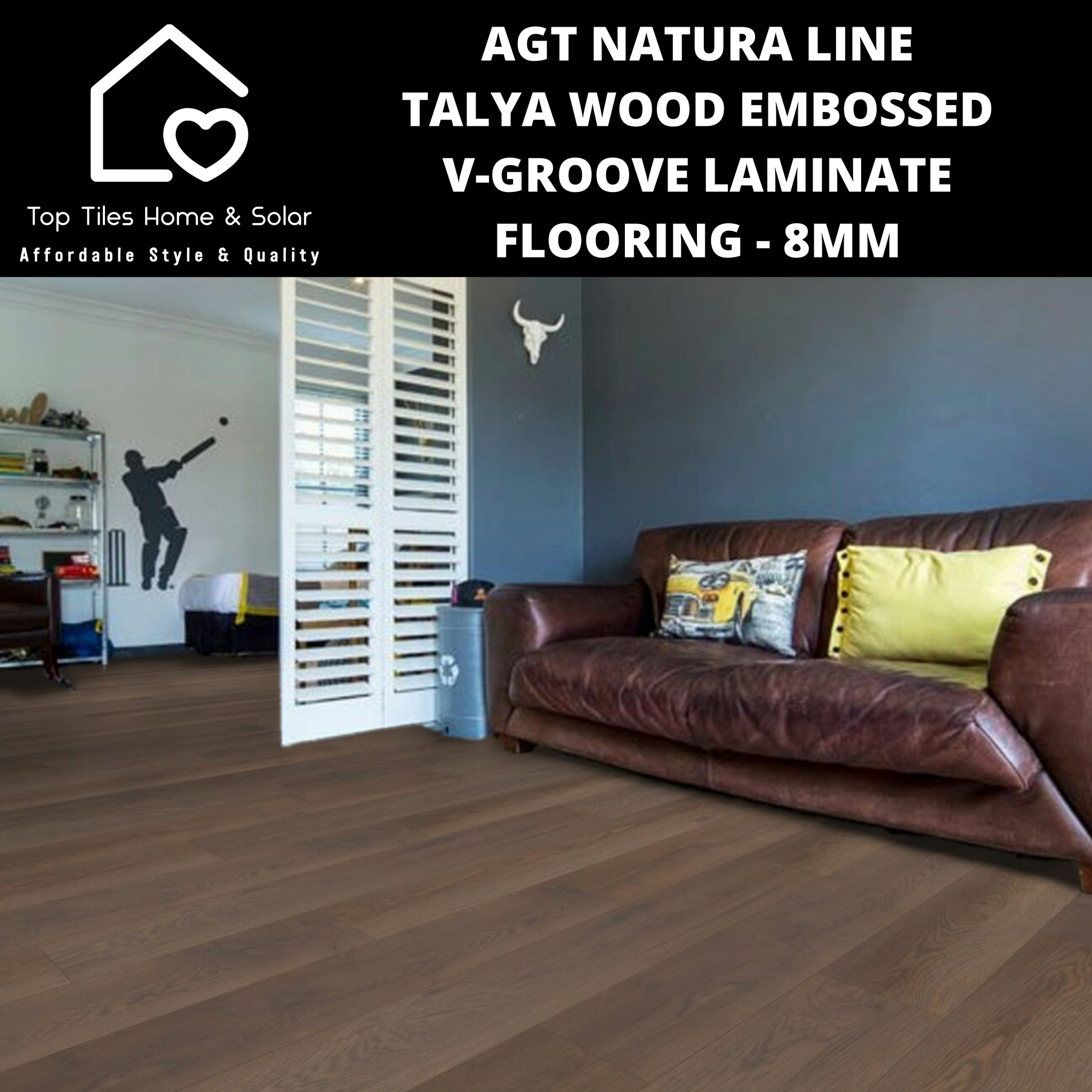 AGT Natura Line Talya Wood Embossed V-Groove Laminate Flooring - 8mm
