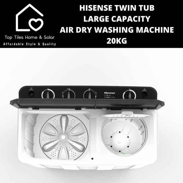 Hisense Twin Tub Large Capacity Air Dry Washing Machine - 20kg