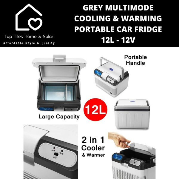 Grey Multimode Cooling & Warming Portable Car Fridge - 12L - 12V