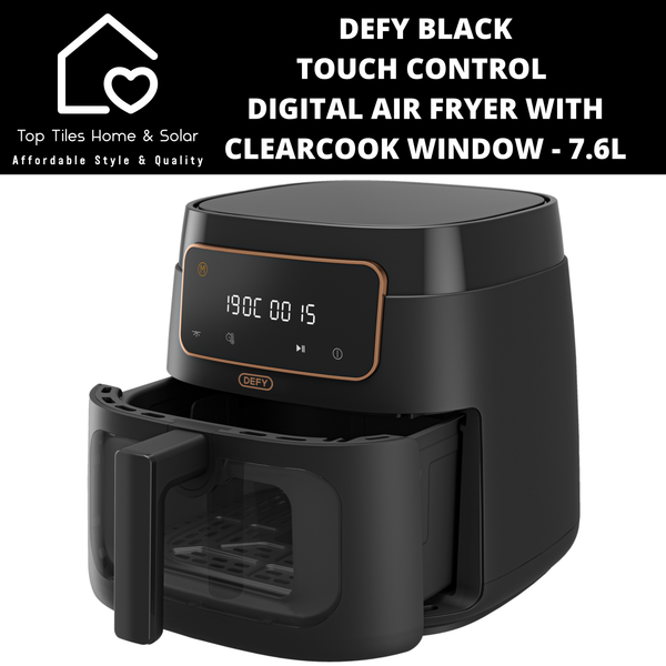 Defy Black Touch Control Digital Air Fryer with ClearCook Window - 7.6L