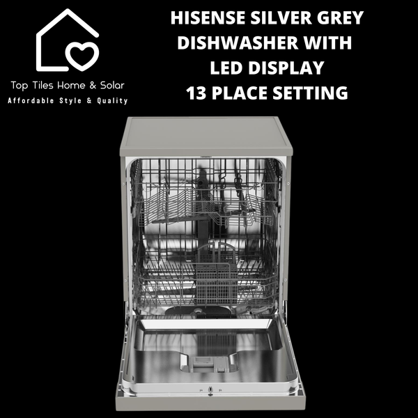 Hisense Silver Grey Dishwasher with LED Display - 13 Place Setting