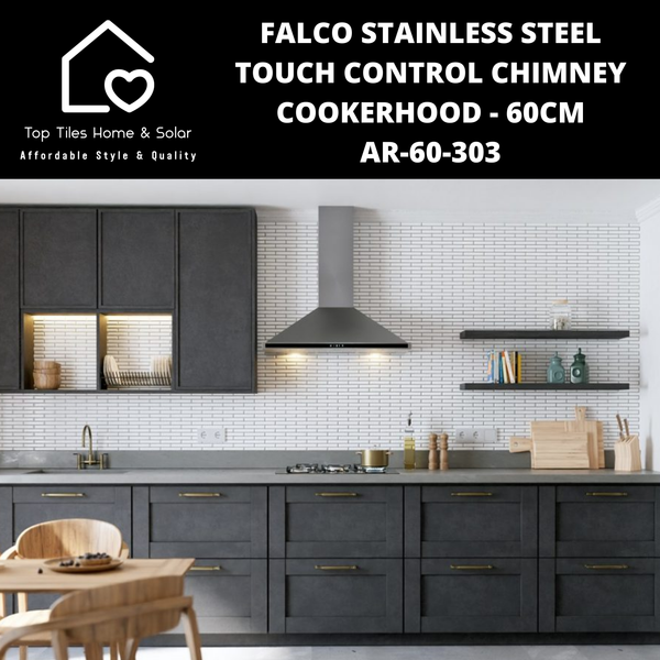 Falco Stainless Steel Touch Control Chimney Cookerhood - 60cm AR-60-303