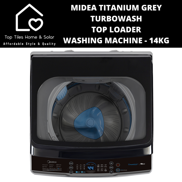 Midea Titanium Grey TurboWash Top Loader Washing Machine - 14kg