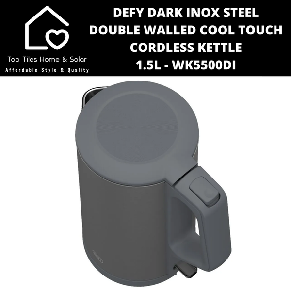 Defy Dark Inox Steel Double Walled Cool Touch Cordless Kettle - 1.5L WK5500DI