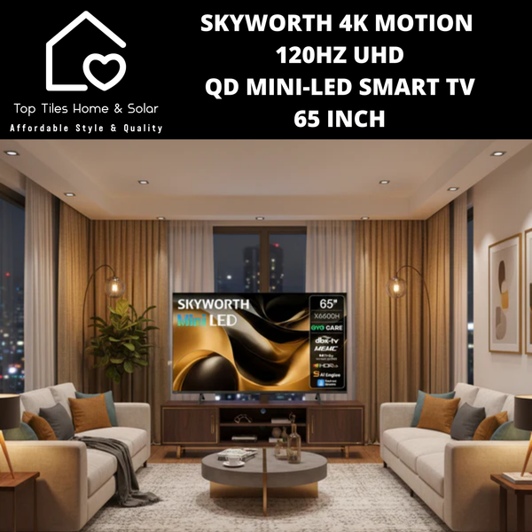 Skyworth 4K Motion 120Hz UHD QD Mini-LED Smart TV - 65 Inch X6600H