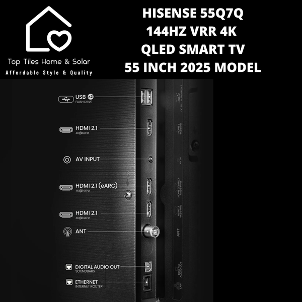 Hisense 55Q7Q 144Hz VRR 4K QLED Smart TV - 55 Inch 2025 Model