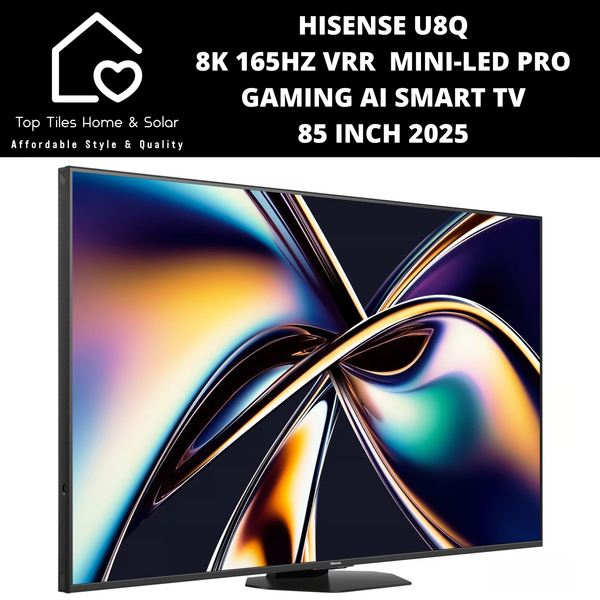 Hisense U8Q 8K 165Hz VRR Mini-LED PRO Gaming Ai Smart TV - 85 Inch 2025