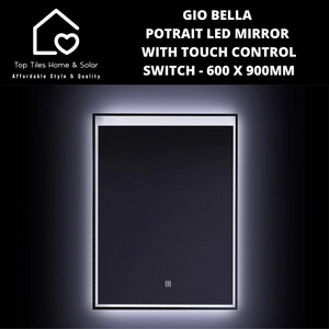Gio Bella Potrait LED Mirror With Touch Control Switch - 600 x 900mm