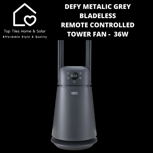Defy Metalic Grey Bladeless Remote Controlled Tower Fan -  36W