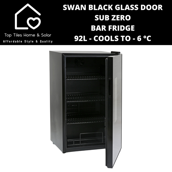 Swan Glass Door Sub Zero Bar Fridge - 92L - Cools to - 6 °C