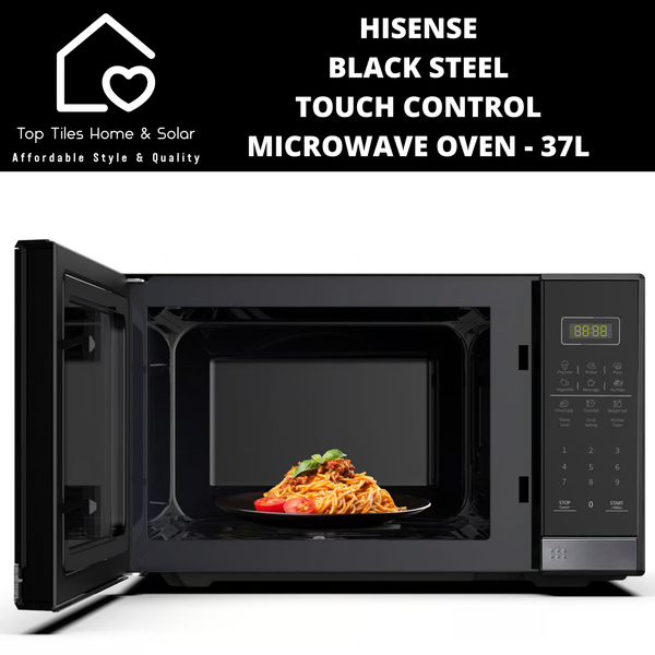 Hisense Black Steel Touch Control Microwave Oven - 37L