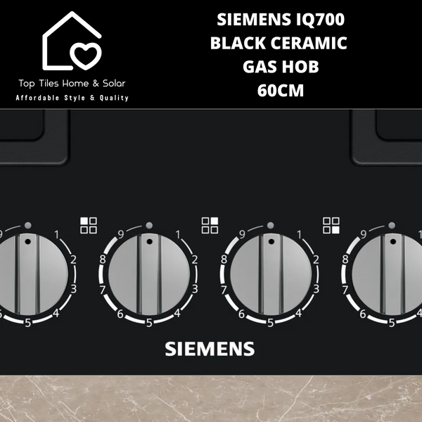Siemens iQ700 - Black Ceramic Gas Hob - 60cm