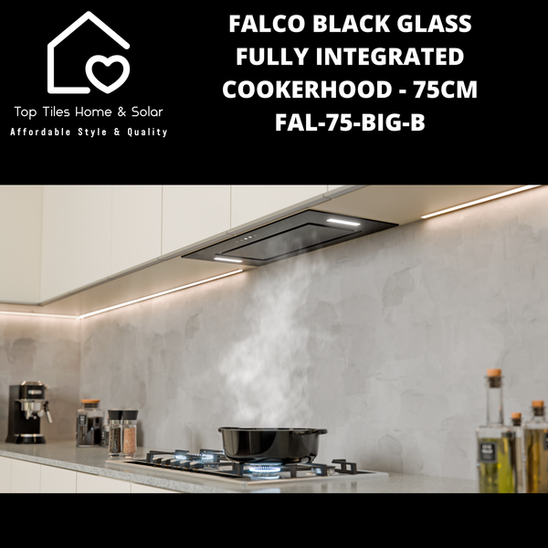 Falco Black Glass Fully Integrated Cookerhood - 75cm FAL-75-BIG-B
