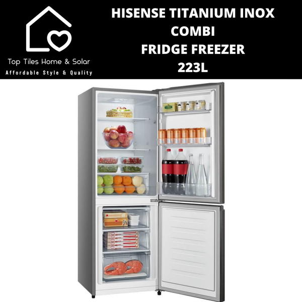 Hisense Titanium Inox Combi Fridge Freezer - 223L