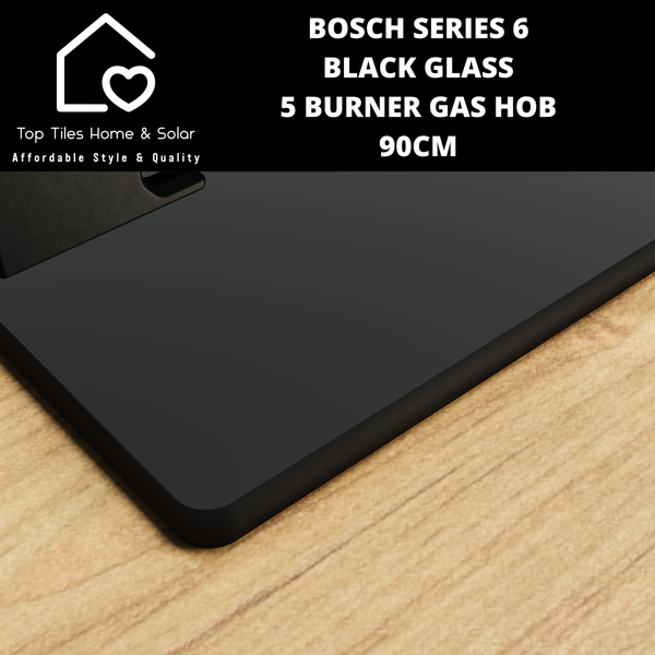 Bosch Series 6 - Black Glass 5 Burner Gas Hob - 90cm